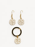 GB Charm Earrings & Keychain