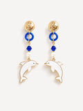 Blue dolphin earrings